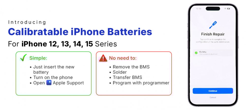 New! iPhone calibratable batteries available through Apple Support Repair