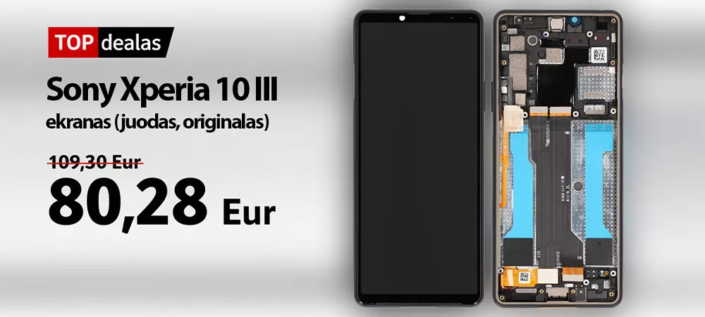 Sony Xperia 10 III ekranas tik 80.28 Eur